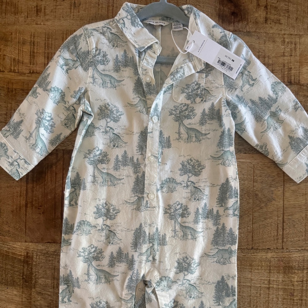NWT Janie and Jack Baby Boy Onesie with Dinosaurs